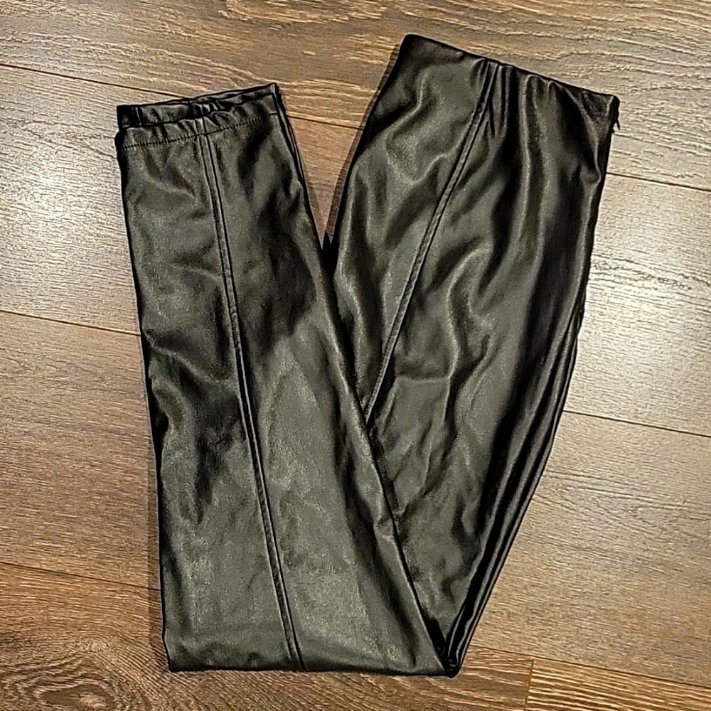 ❤️ FOREVER 21 VEGAN LEATHER HIGH RISE SKINNY ANKLE SIDE ZIP PANTS, LARGE - Picture 4 of 4